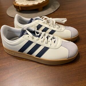 adidas Vl Court Base Lace Up  Womens White Sneakers Casual Shoes JI1766 sz-6